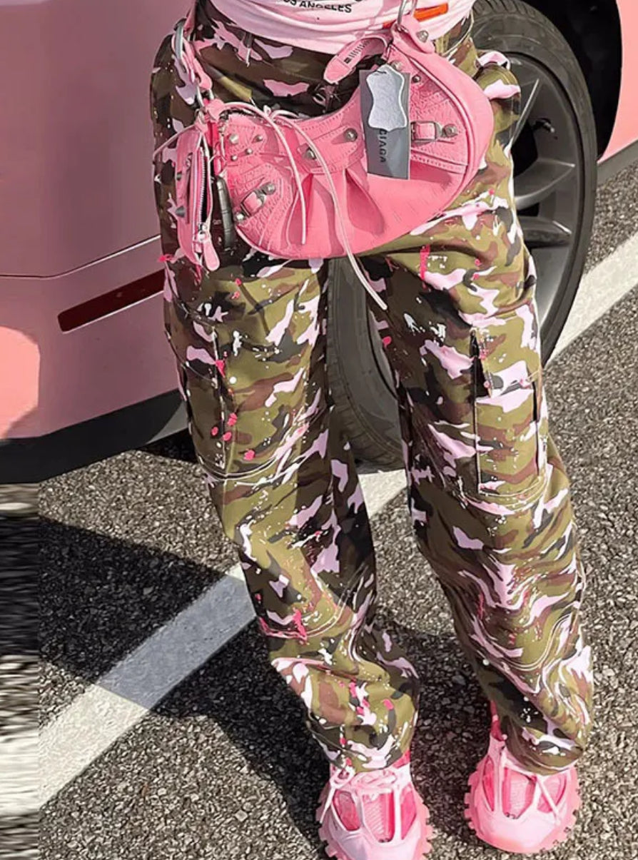 Pink Camo Cargo Pants