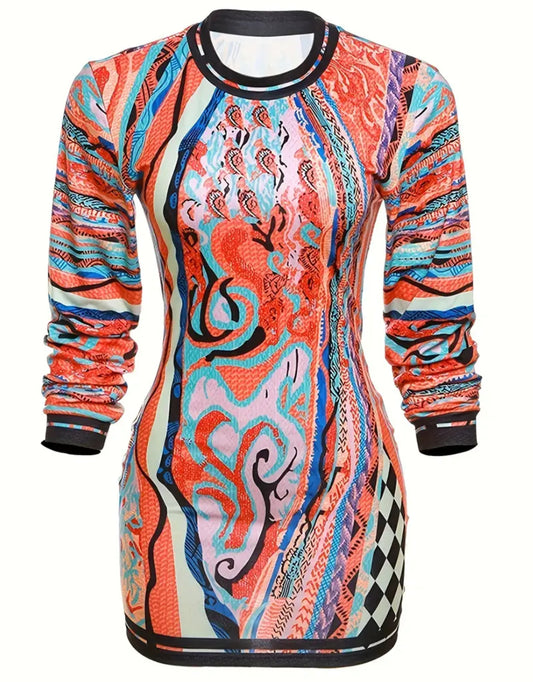 Abstract Printed Dress